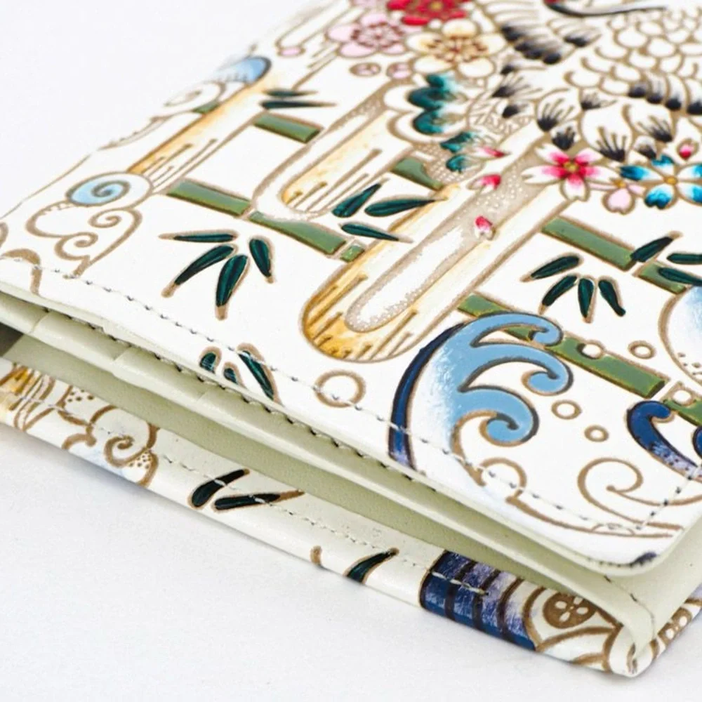 Facing Cranes Long Wallet by Bunkoya Oozeki NIB - Picture 3 of 7